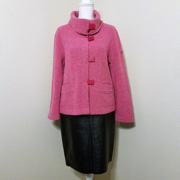 Saint James Sweaters - Saint James Pink Wool Blend Cardigan